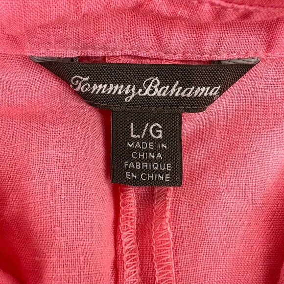 Tommy Bahama Women's Pink Linen Button-Up Shirt size Large Long Sleeves - Picture 2 of 5